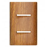 Placa p/2 Interruptores Horizontais 4x2 com Suporte - Novara Cumaru